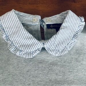 Women’s Brooks Brothers Gray Sweater with Removable Ruffled Collar